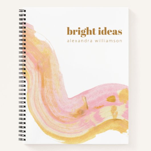 Abstrakte Farbe Rosa und Gold Personalisiert Notizblock (Vorderseite)