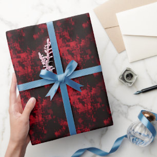 Abstrakte Farbe Schwarz/Rot Geschenkpapier