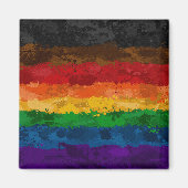 Abstrakte Farbe Spritzer inklusive Regenbogenflagg Magnet (Vorne)