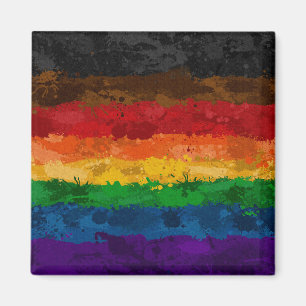 Abstrakte Farbe Spritzer inklusive Regenbogenflagg Magnet