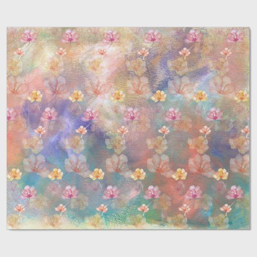 Abstrakte Farbe und Blume Geschenkpapier (Flach)