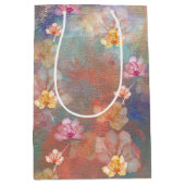 Abstrakte Farbe und Blume Mittlere Geschenktüte (Vorderseite)