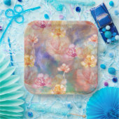 Abstrakte Farbe und Blume Pappteller (Party)
