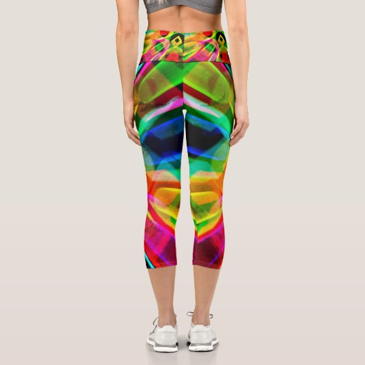 Abstrakte Farben Capri Leggings (Rückseite)