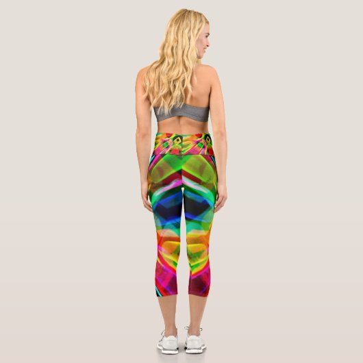 Abstrakte Farben Capri Leggings (Rückseite)