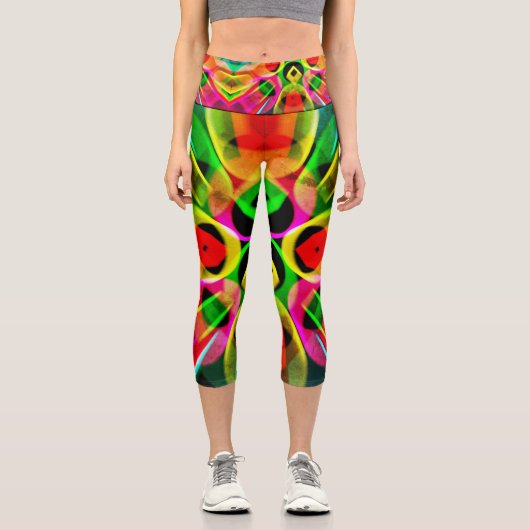 Abstrakte Farben Capri Leggings (Vorderseite)