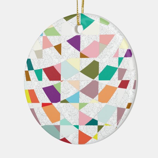 Abstrakte Farben Damask Keramikornament (Links)