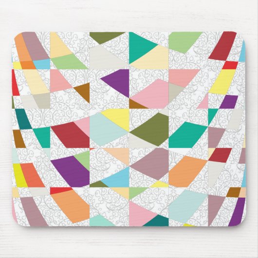Abstrakte Farben Damask Mousepad (Vorne)