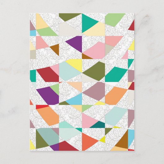 Abstrakte Farben Damask Postkarte (Vorderseite)