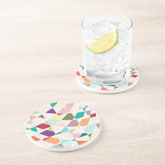 Abstrakte Farben Damask Sandstein Untersetzer (Seite)