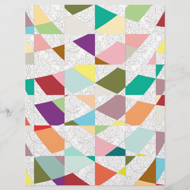 Abstrakte Farben Damask Scrapbook Paper (Vorderseite)