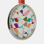 Abstrakte Farben Damask Silbernes Ornament (Rechts)