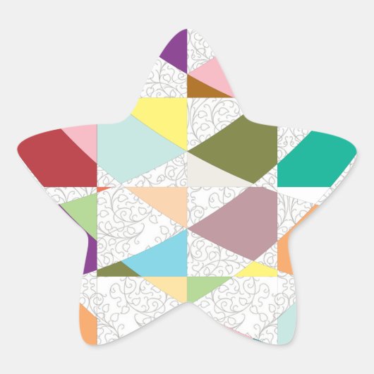 Abstrakte Farben Damask Stern-Aufkleber (Vorderseite)