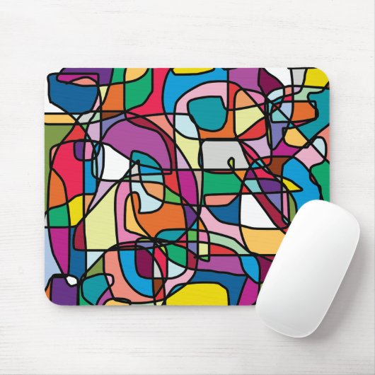 Abstrakte Farben Doodle Mousepad (Mit Mouse)