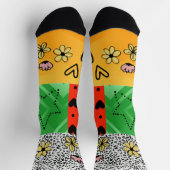 Abstrakte Farben Doodle-Stil angepasst Socken (Oben)