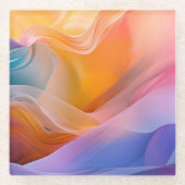 Abstrakte Farben Glasuntersetzer (Vorderseite)