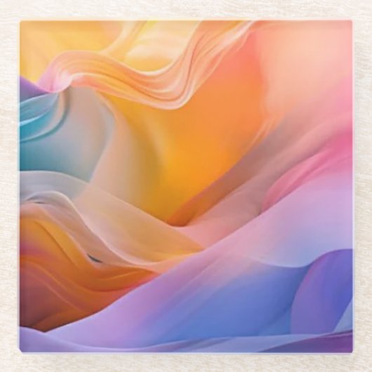 Abstrakte Farben Glasuntersetzer (Vorderseite)