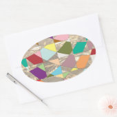 Abstrakte Farben Gold Ovaler Aufkleber (Umschlag)