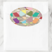 Abstrakte Farben Gold Ovaler Aufkleber (Tasche)