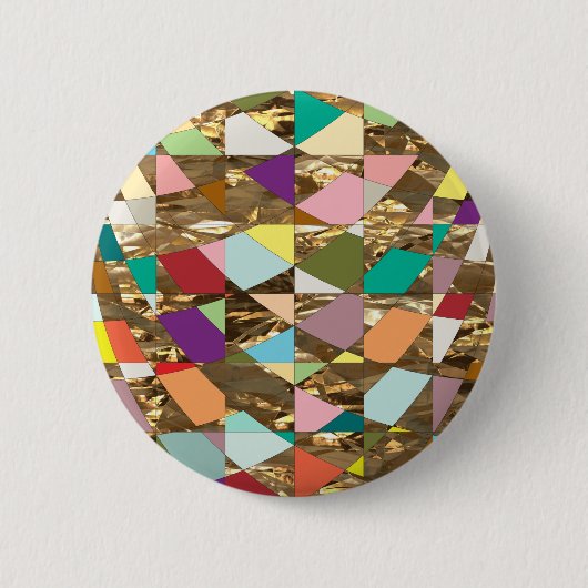 Abstrakte Farben Goldfolie Button (Vorderseite)