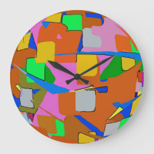  Abstrakte Farben Große Wanduhr
