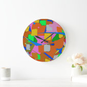  Abstrakte Farben Große Wanduhr (Zuhause)