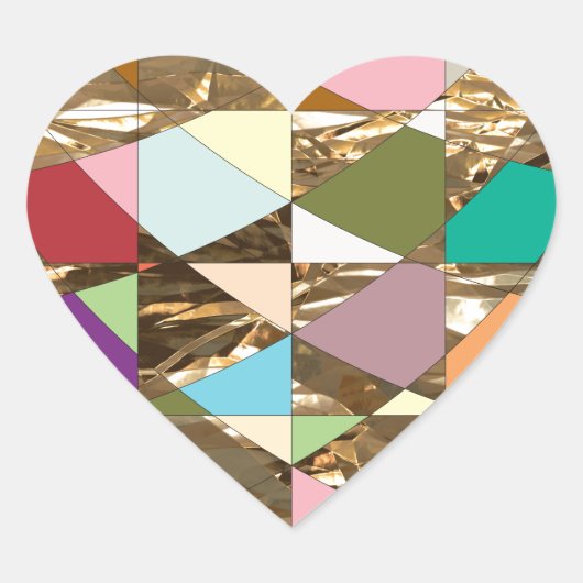Abstrakte Farben Herz-Aufkleber (Vorderseite)