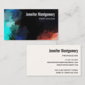 Abstrakte Farben in Türkisfarben Orange und Schwar Visitenkarte (Vorne/Hinten)