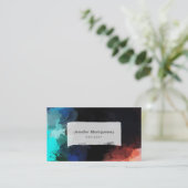 Abstrakte Farben in Türkisfarben Orange und Schwar Visitenkarte (Stehend Vorderseite)