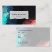 Abstrakte Farben in Türkisfarben Orange und Schwar Visitenkarte (Vorne/Hinten)