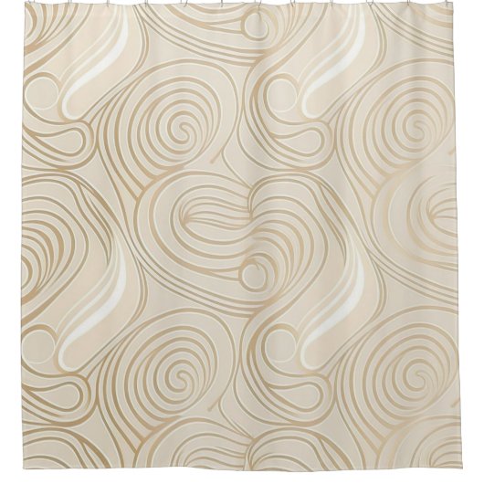 Abstrakte Farben in Weiß und Beige Duschvorhang (Vorderseite)