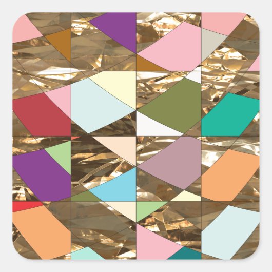 Abstrakte Farben Quadratischer Aufkleber (Vorderseite)
