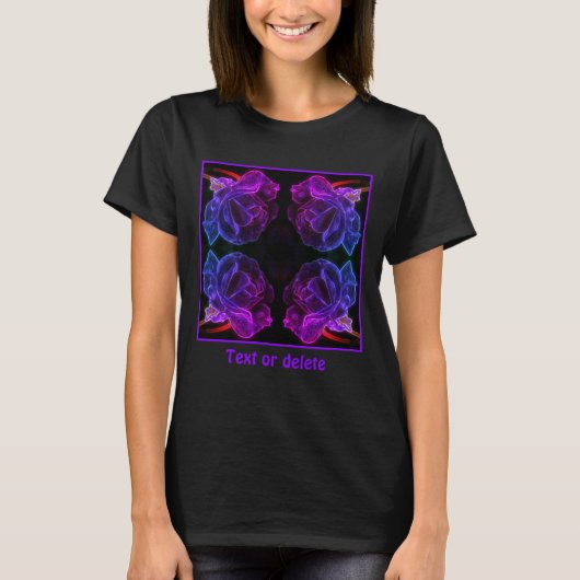 Abstrakte Farben Rose Fantasy-Blume T-Shirt (Vorderseite)