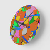 Abstrakte Farben Runde Wanduhr (Winkel)