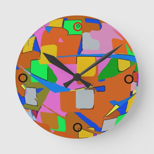 Abstrakte Farben Runde Wanduhr (Vorderseite)