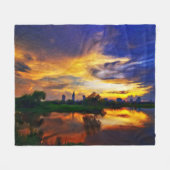 Abstrakte Farben | Saigon Sunset Fleecedecke (Vorderseite (Horizontal))