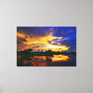 Abstrakte Farben Saigon Sunset Leinwanddruck