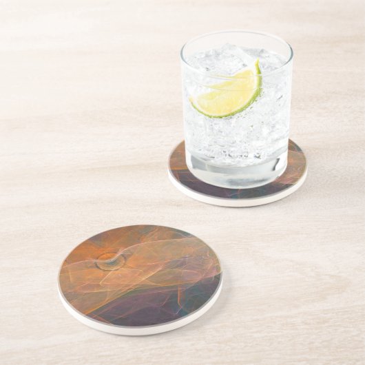 Abstrakte Farben Sandstein Untersetzer (Seite)