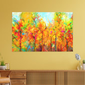 Abstrakte, farbenfrohe Bäume der Waldkanven Leinwanddruck (Insitu (Wohnzimmer))