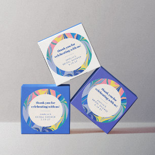 Abstrakte farbenfrohe benutzerdefinierte Dankeskar Runder Aufkleber