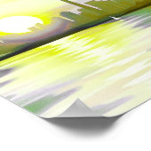 Abstrakte farbenfrohe Berglandschaft-Illustration  Poster (Ecke)