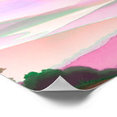Abstrakte farbenfrohe Berglandschaft-Illustration Poster (Ecke)