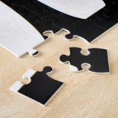 Abstrakte farbenfrohe Blätter auf schwarzen Silhou Puzzle (Seite)
