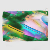 Abstrakte farbenfrohe Blätter im psychedelischen S Golfhandtuch (Horizontal)