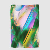 Abstrakte farbenfrohe Blätter im psychedelischen S Golfhandtuch (Vorderseite)