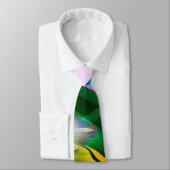 Abstrakte farbenfrohe Blätter im psychedelischen S Krawatte (Gebunden)