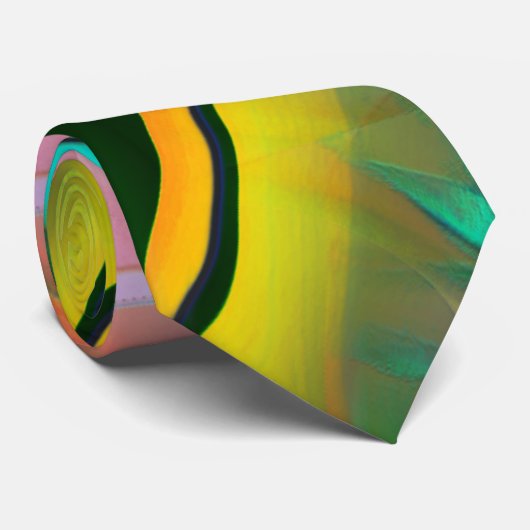 Abstrakte farbenfrohe Blätter im psychedelischen S Krawatte (Gerollt)