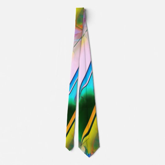 Abstrakte farbenfrohe Blätter im psychedelischen S Krawatte (Rückseite)