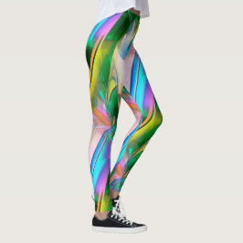 Abstrakte farbenfrohe Blätter im psychedelischen S Leggings