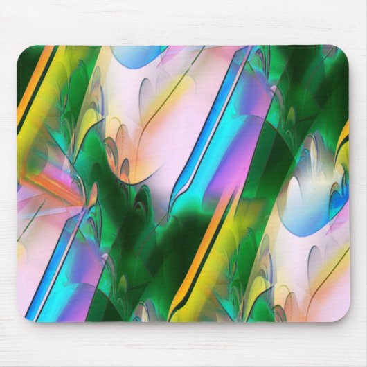 Abstrakte farbenfrohe Blätter im psychedelischen S Mousepad (Vorne)